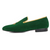 Side view of custom velvet slipper / shoes | Bown of London