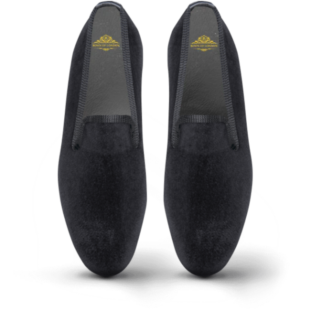 plain black velvet slipper / shoe | Bown of London