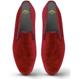 Velvet Loafer/Slipper Plain Burgundy